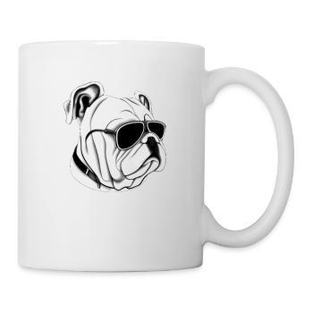Chiens bouledogues avec lunettes de soleil motif cool - Mug blanc - blanc - Droite