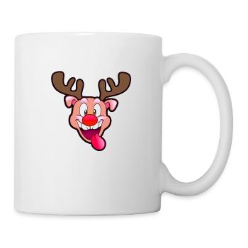 Rudolf renne du pere noel version cochon - Mug blanc - blanc - Droite