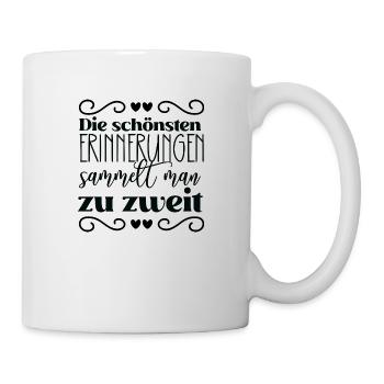 Die schönsten Erinnerungen sammelt man zu zweit - Tasse - Weiß - Rechts
