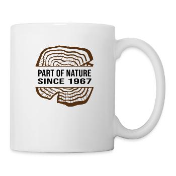 1967 geburtstag 55 jahre jubiläum jahresringe baum - Tasse - Weiß - Rechts