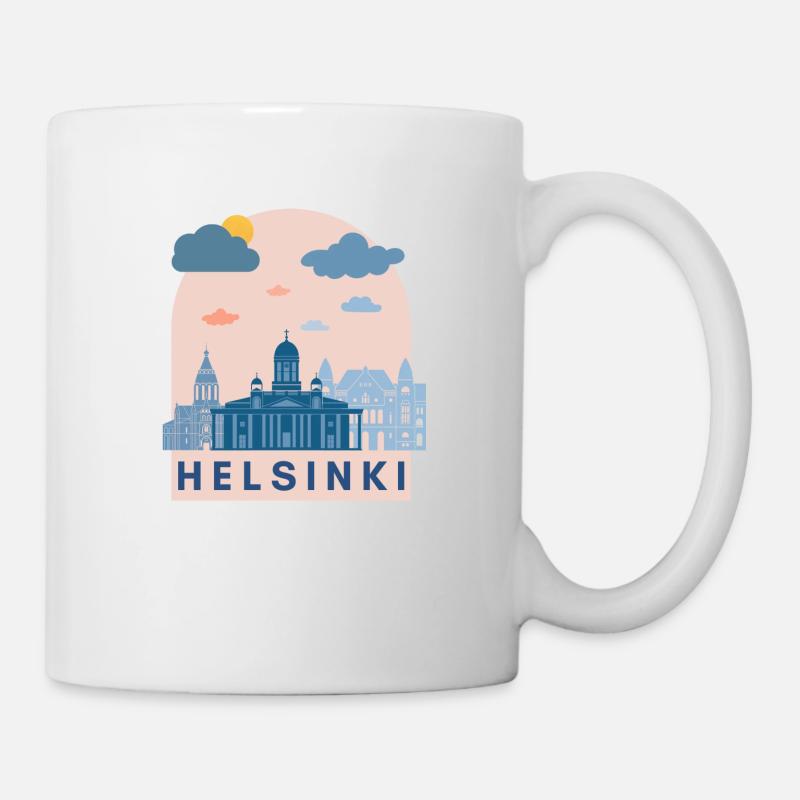 Finnland Helsinki Logo Design Europa Geschenk - Tasse - Weiß