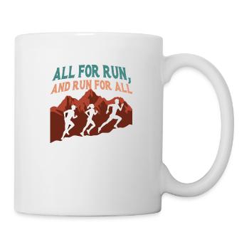 Lustiges Marathon Läufer Laufen Cross Country - Tasse - Weiß - Rechts