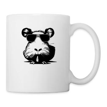 guinea pig cool sunglasses funny vector - Mug - white - Right