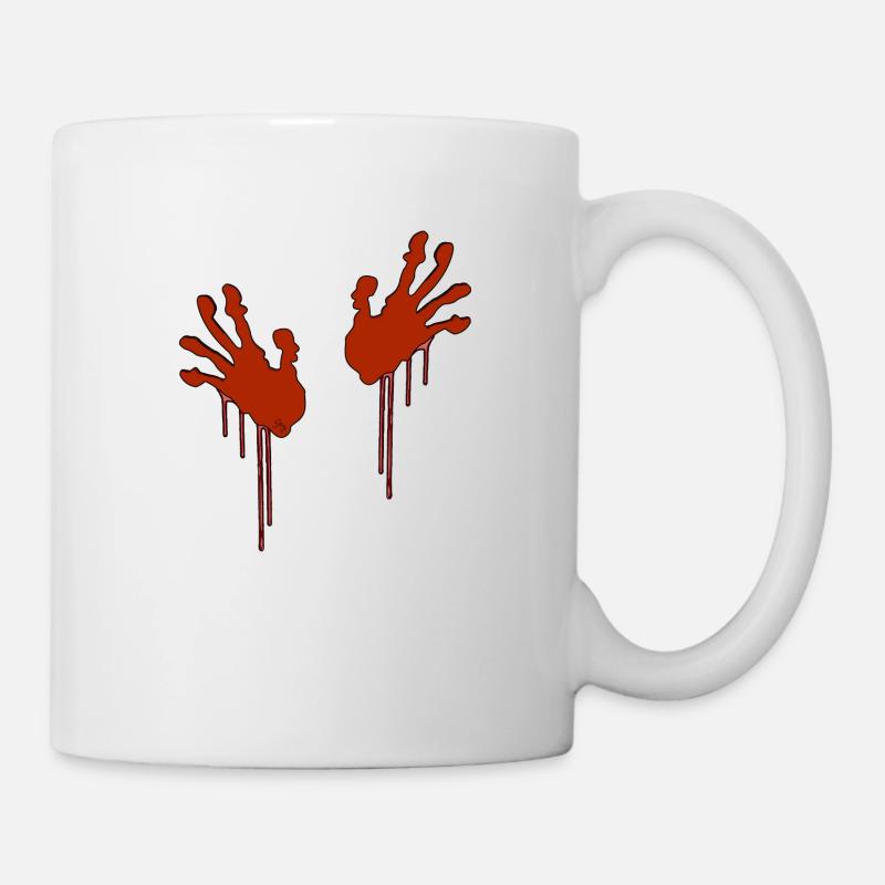blutige Hände - Tasse - Weiß