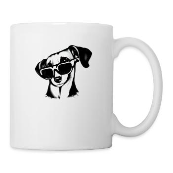 Chiens teckels avec lunettes de soleil Cool Motif 9 - Mug blanc - blanc - Droite