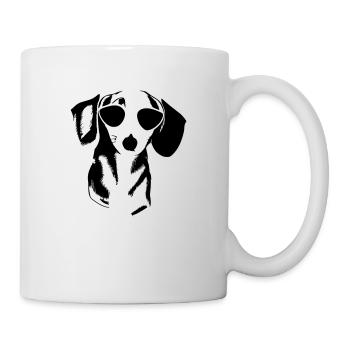 Teckel Chien Chiens Lunettes de soleil Cool Vector 6 - Mug blanc - blanc - Droite
