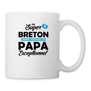un super breton donne un papa exceptionnel - Mug blanc - blanc - Droite