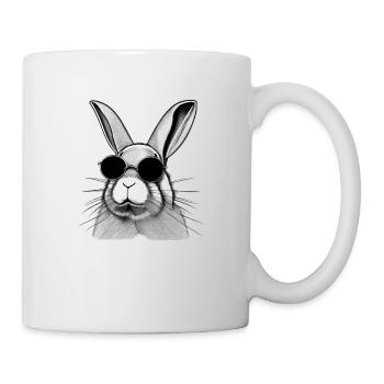 Rabbit Pet Pet Cool Sunglasses Design - Mug - white - Right