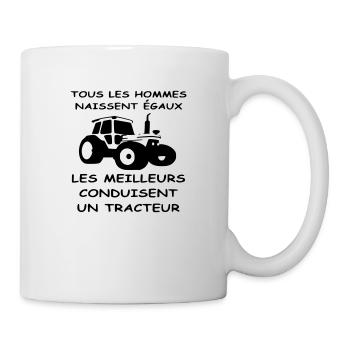 idée cadeau tracteur - Mug blanc - blanc - Droite
