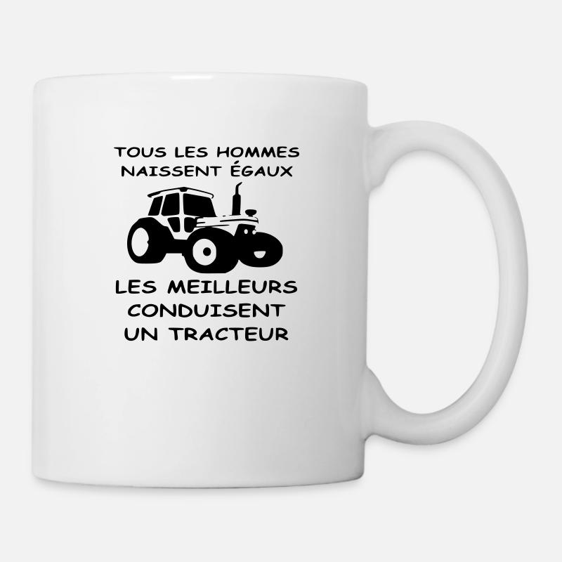 idée cadeau tracteur - Mug blanc - blanc
