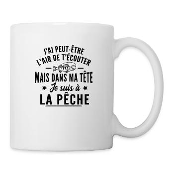 humour pêcheur / dans ma tête je suis à la pêche - Mug blanc - blanc - Droite