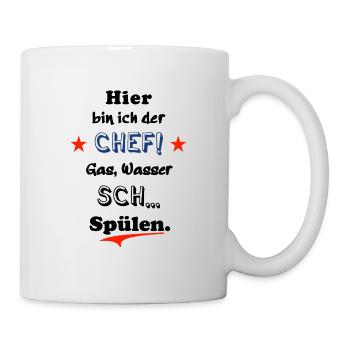 hier bin ich der chef - Tasse - Weiß - Rechts