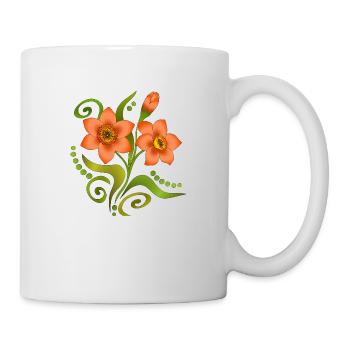 Blumen - Tasse - Weiß - Rechts