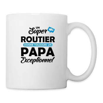 un super routier donne un papa exceptionnel - Mug blanc - blanc - Droite