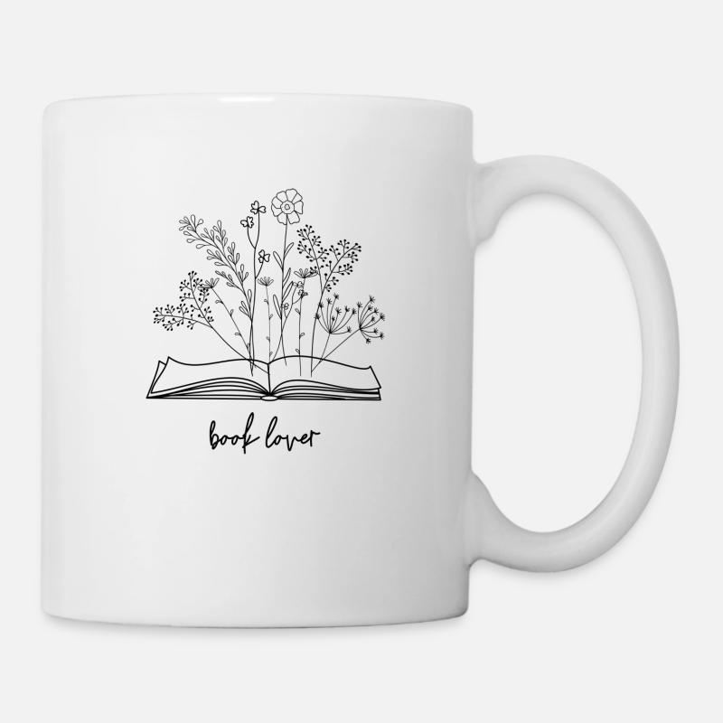 Book lover Wildblumen aus Buch - Tasse - Weiß