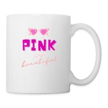 pink is beautiful summer - Tasse - Weiß - Rechts