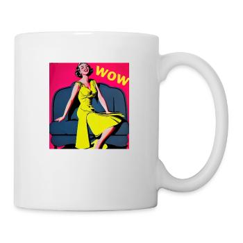 ''WOW'' PIN-UP COMIC - Tasse - Weiß - Rechts