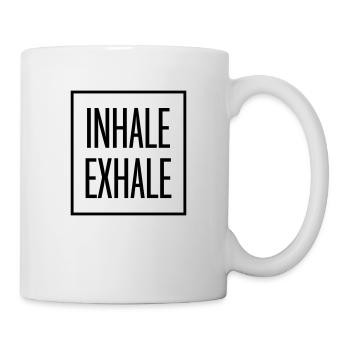 inhale exhale yoga Zitat - Tasse - Weiß - Rechts