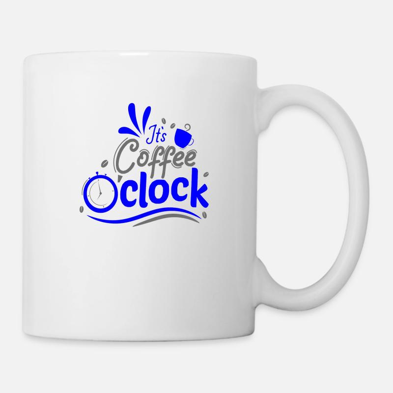 C’est Café o horloge Horloge à café Heure - Mug blanc - blanc