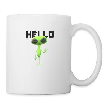 Hello Außerirdisch Alien Lustig - Tasse - Weiß - Rechts