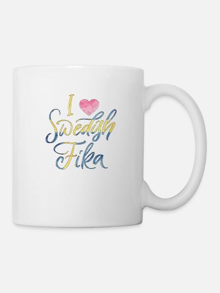 Schweden Schweden Viking Norden Skandinavien fika - Tasse - Weiß