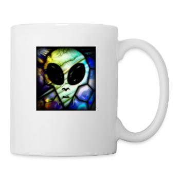 Stained glass alien - Mug - white - Right