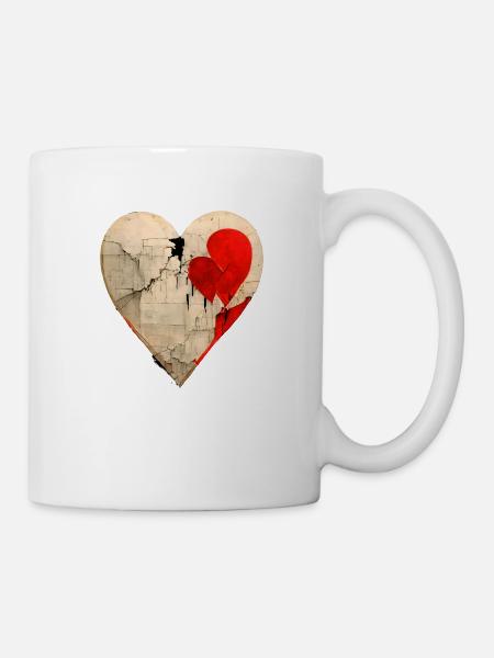 GEBROCHENES HERZ - Tasse - Weiß