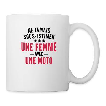 femme à une moto / humour motarde - Mug blanc - blanc - Droite