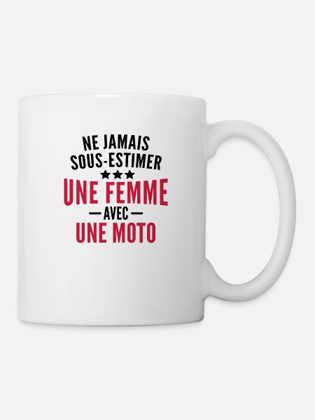 femme à une moto / humour motarde - Mug blanc - blanc