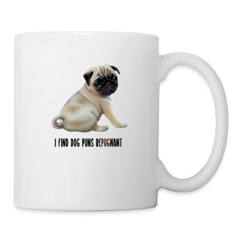 Je trouve chien jeu de mots répugnant t-shirt avec chiot carlin - Mug blanc - blanc - Droite
