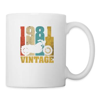 1981 Né anniversaire motard motard cadeau de moto - Mug blanc - blanc - Droite