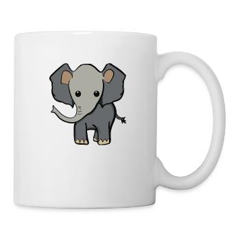 Idée cadeau d’illustration d’éléphant - Mug blanc - blanc - Droite