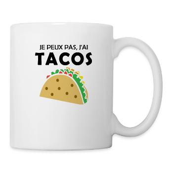 je peux pas j ai tacos - Mug blanc - blanc - Droite