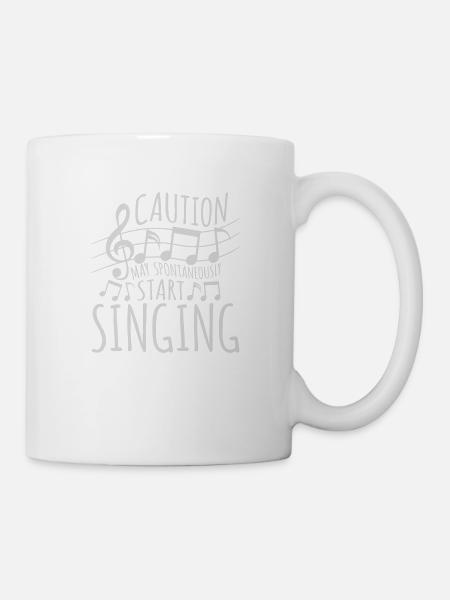 peut spontanément commencer à chanter - Mug blanc - blanc