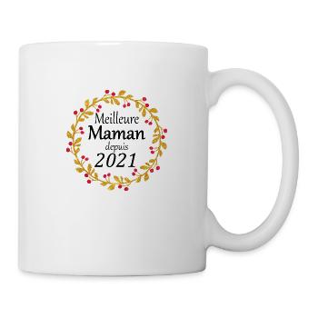 Meilleure Maman depuis 2021 - Mug blanc - blanc - Droite