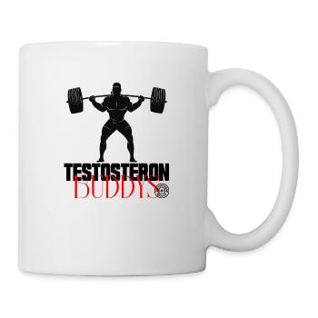 Testosteron Buddys Fitness Bodybuilding Workout - Tasse - Weiß - Rechts