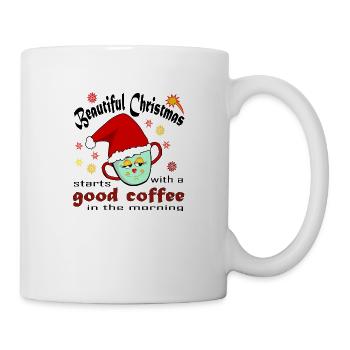 Merry Christmas starts with coffee in the morning - Mug - white - Right
