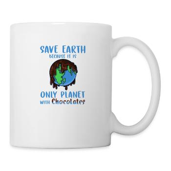 Sauve la Terre, chocolat ! - Mug blanc - blanc - Droite