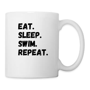 Manger Dormir Nager Répéter - Mug blanc - blanc - Droite