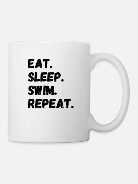 Eat Sleep Swim Repeat - Tasse - Weiß