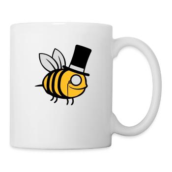Sir Biene Zylinder Hut - Tasse - Weiß - Rechts
