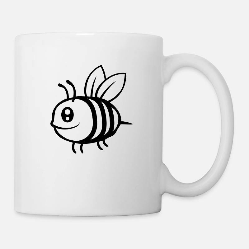 Kleine süße Comic Biene - Tasse - Weiß