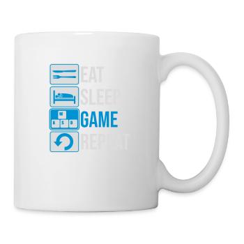 eat sleep game repeat - Tasse - Weiß - Rechts