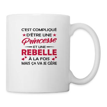 princesse et rebelle / cadeau humour femme - Mug blanc - blanc - Droite