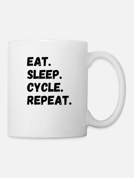 Eat Sleep Cycle Repeat - Mug - white