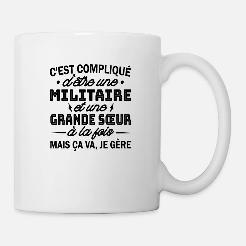 militaire et grande sœur - Mug blanc - blanc