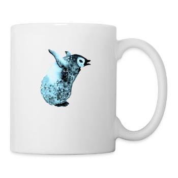bébé pingouin bleu en pleurs - Mug blanc - blanc - Droite