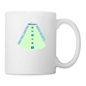 Cadeaux de Noël Alien Vaisseau spatial Faisceau OVNI - Mug blanc - blanc - Droite