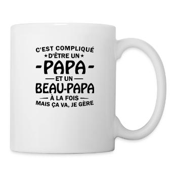 papa et beau-papa / cadeau humour beau-papa - Mug blanc - blanc - Droite