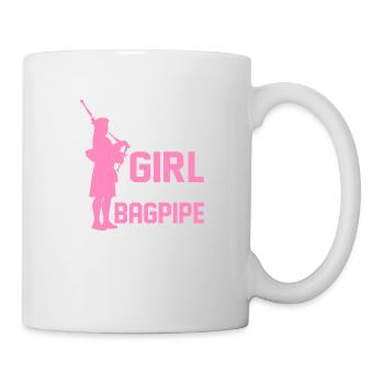 Never Underestimate A Girl With A Bagpipe Bagpiper - Tasse - Weiß - Rechts